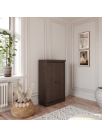 Estante de madeira com 1,19 m com acabamento liso na cor nibs e duas portas / Coleção biblioteca